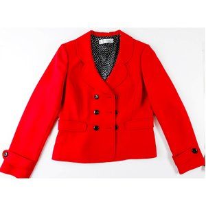 Tahari Arthur S Levine Bold Red Double Breasted Blazer  Size 10